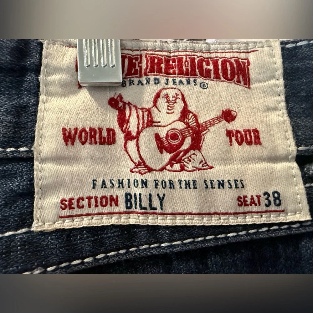 True Religion Jeans Billy 38‎ USA Back Pockets Embroidery Horseshoe